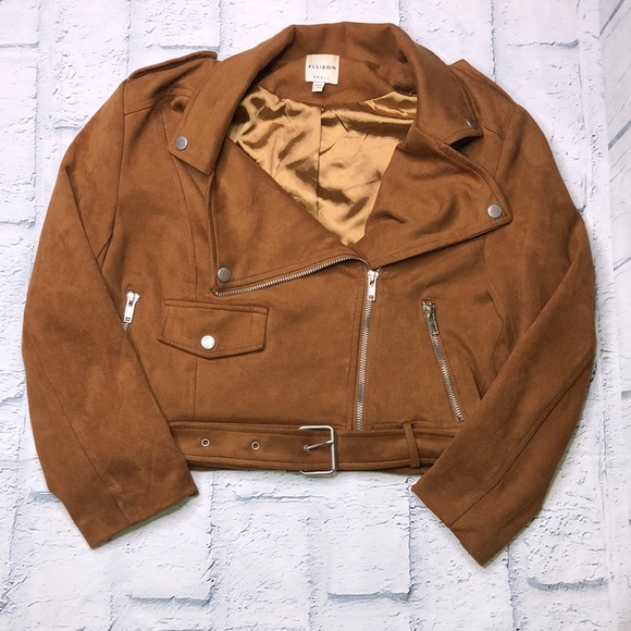🔹Ellison Faux Suede Moto Jacket